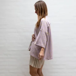 Naram Oversize Skjorte - Lilac u0026 Neon Yellow