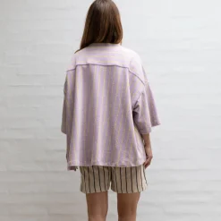 Naram Oversize Skjorte - Lilac u0026 Neon Yellow