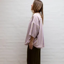 Naram Oversize Skjorte - Lilac u0026 Neon Yellow