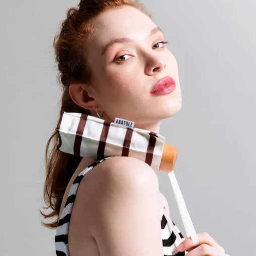 Paraply - Lazare - Caramel Stripes