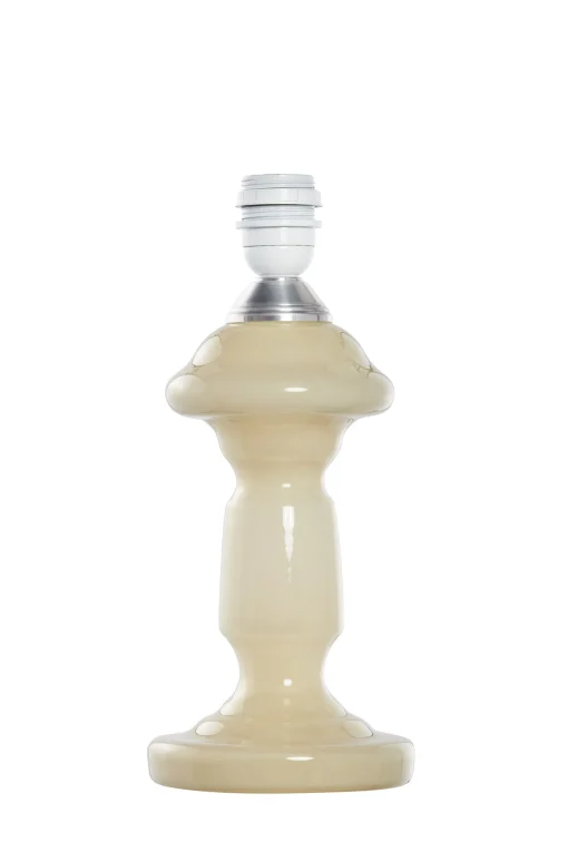 Petro Mundblæst Glaslampe - Beige Opal