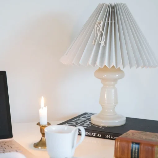Petro Mundblæst Glaslampe - Beige Opal