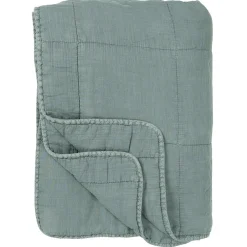 Quilt Tæppe Bomuld - Støvblå (68)