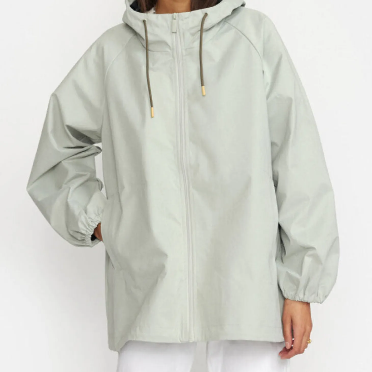 Regnjakke M. Hætte - Pale Mint