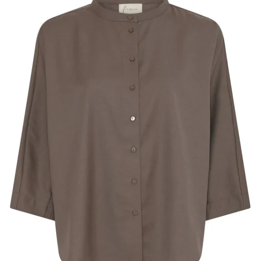 Seoul Skjorte - WOOL BLEND - Walnut