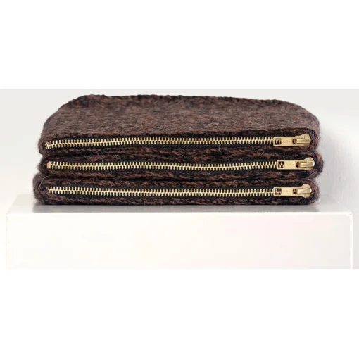 Stine Clutch - Alpakauld - Mulch/Black Herringbone