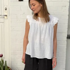 Stockholm Top - Hør - Bright White