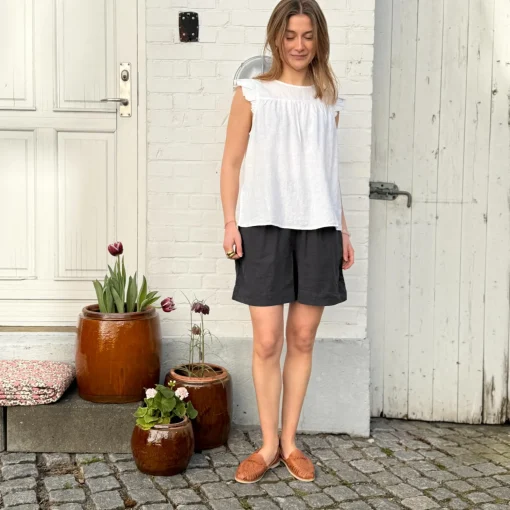 Stockholm Top - Hør - Bright White