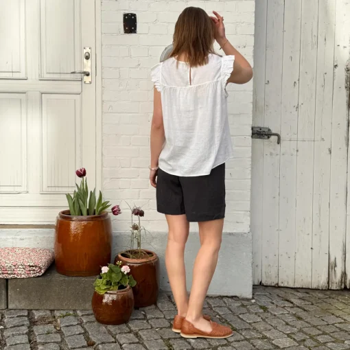 Stockholm Top - Hør - Bright White