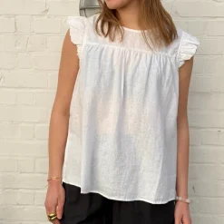 Stockholm Top - Hør - Bright White