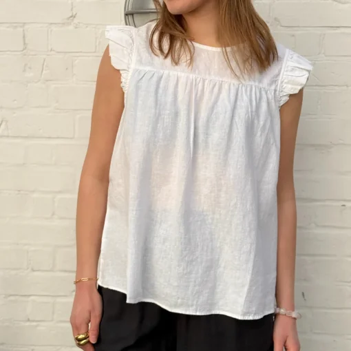 Stockholm Top - Hør - Bright White