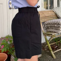 Sydney String Shorts - Øko Bomuld - Black