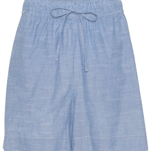 Sydney String Shorts - Øko Bomuld - Medium Blue Stripe