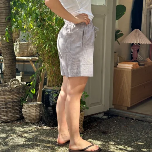 Sydney String Shorts - Øko Bomuld - Coffee Quartz Stripe