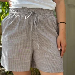Sydney String Shorts - Øko Bomuld - Coffee Quartz Stripe