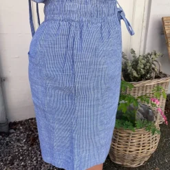 Sydney String Shorts - Øko Bomuld - Medium Blue Stripe