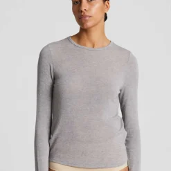Thyra Bluse - Viskose/Uld - Light Grey Melange