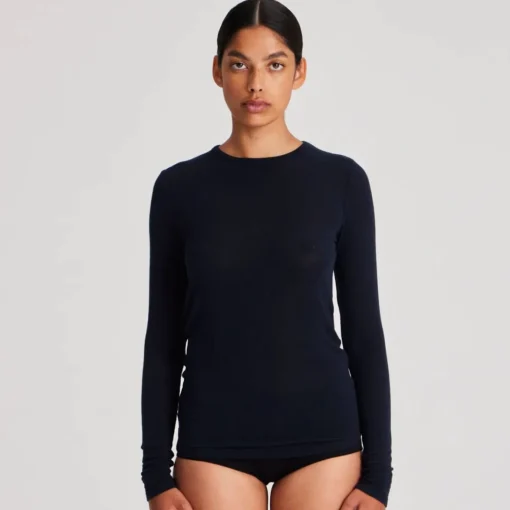 Thyra Bluse - Viskose/Uld - Midnight Blue