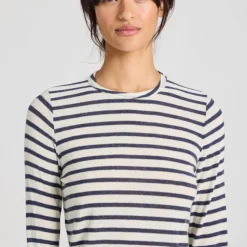 Thyra Bluse - Viskose/Uld - Reverse Denim Stripe