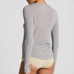 Thyra Bluse - Viskose/Uld - Light Grey Melange