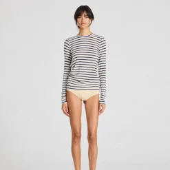 Thyra Bluse - Viskose/Uld - Reverse Denim Stripe