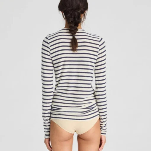Thyra Bluse - Viskose/Uld - Reverse Denim Stripe