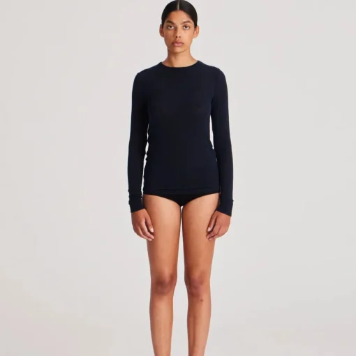 Thyra Bluse - Viskose/Uld - Midnight Blue