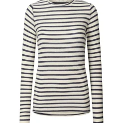 Thyra Bluse - Viskose/Uld - Reverse Denim Stripe