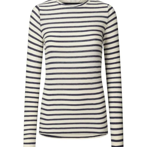Thyra Bluse - Viskose/Uld - Reverse Denim Stripe