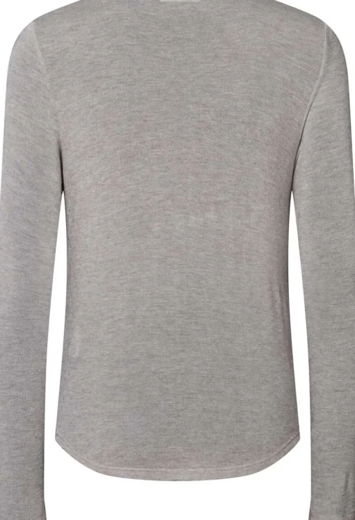 Thyra Bluse - Viskose/Uld - Light Grey Melange