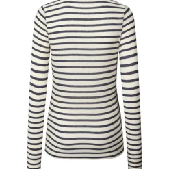 Thyra Bluse - Viskose/Uld - Reverse Denim Stripe