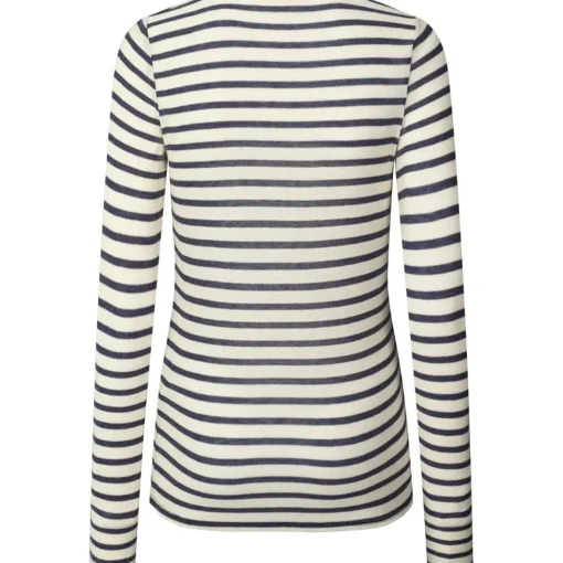 Thyra Bluse - Viskose/Uld - Reverse Denim Stripe