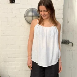 Vancouver Top - Hør - Bright White