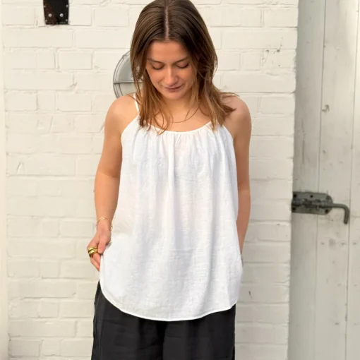 Vancouver Top - Hør - Bright White