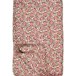 Vattæppe - Bomuld - Natur m. Rosa Og Brun Blomstermønster (49)