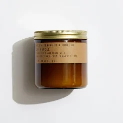 Vegansk Soya Duftlys - No. 04 Teakwood u0026 Tobacco