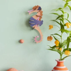 Vægdekoration - Pink Seahorse