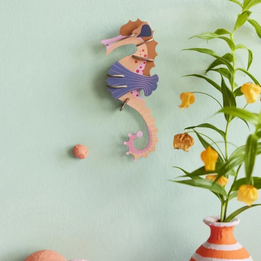 Vægdekoration - Pink Seahorse