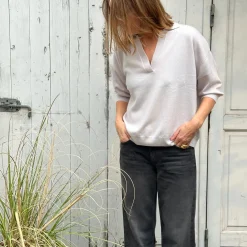 Vibeke V Neck - Ancient Stone