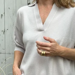 Vibeke V Neck - Ancient Stone