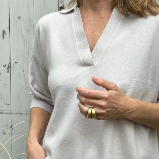 Vibeke V Neck - Ancient Stone
