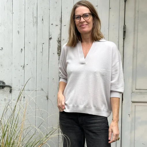 Vibeke V Neck - Ancient Stone