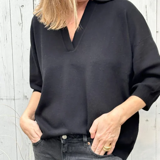 Vibeke V Neck - Velvet Black
